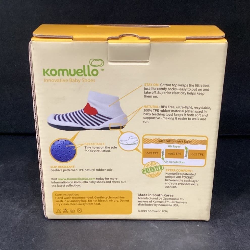 Komuello Piglet Blue Baby Shoes, Size 7 18-30M, Slip Resistant, Breathable, New - Thumbnail 6
