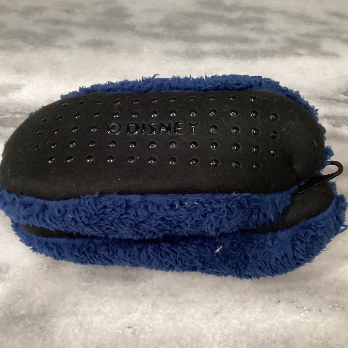 Disney Stitch Fuzzy Babba Slipper Socks, Navy Blue Red Holiday Santa Hat NEW - Thumbnail 4
