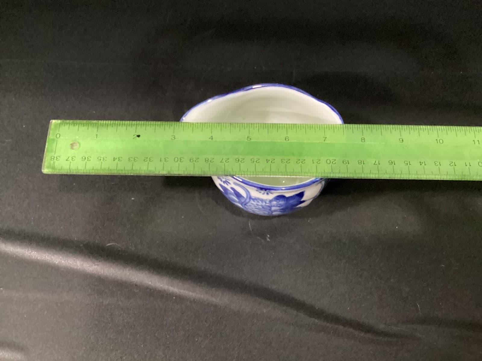Lotus Floral Blue & White Ceramic Creamer Made In China Vintage Chinese - Thumbnail 6