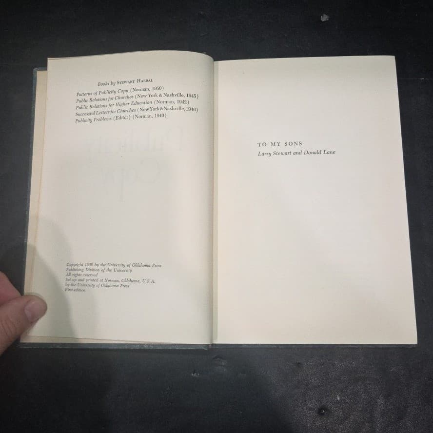 Patterns of Publicity Copy Stewart Harral 1950 First Edition Hardcover Book - Thumbnail 5