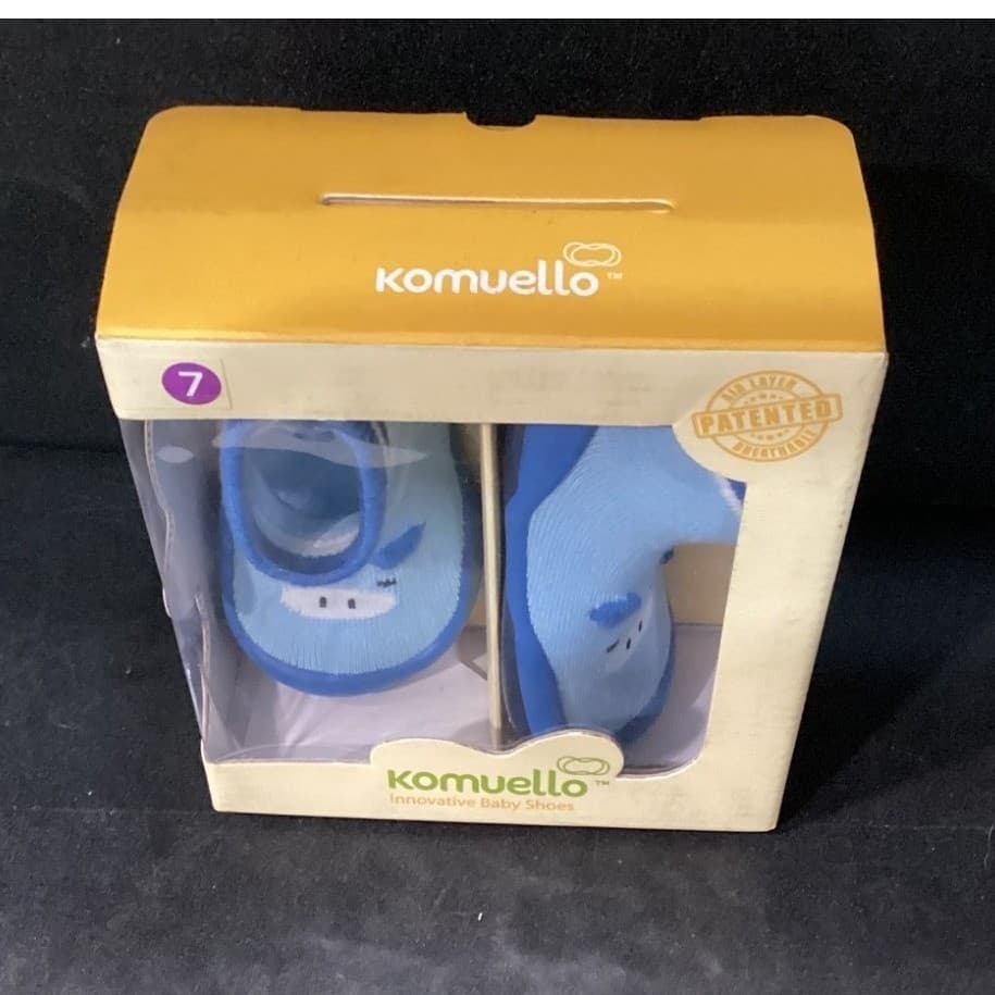 Komuello Piglet Blue Baby Shoes, Size 7 18-30M, Slip Resistant, Breathable, New - Thumbnail 3