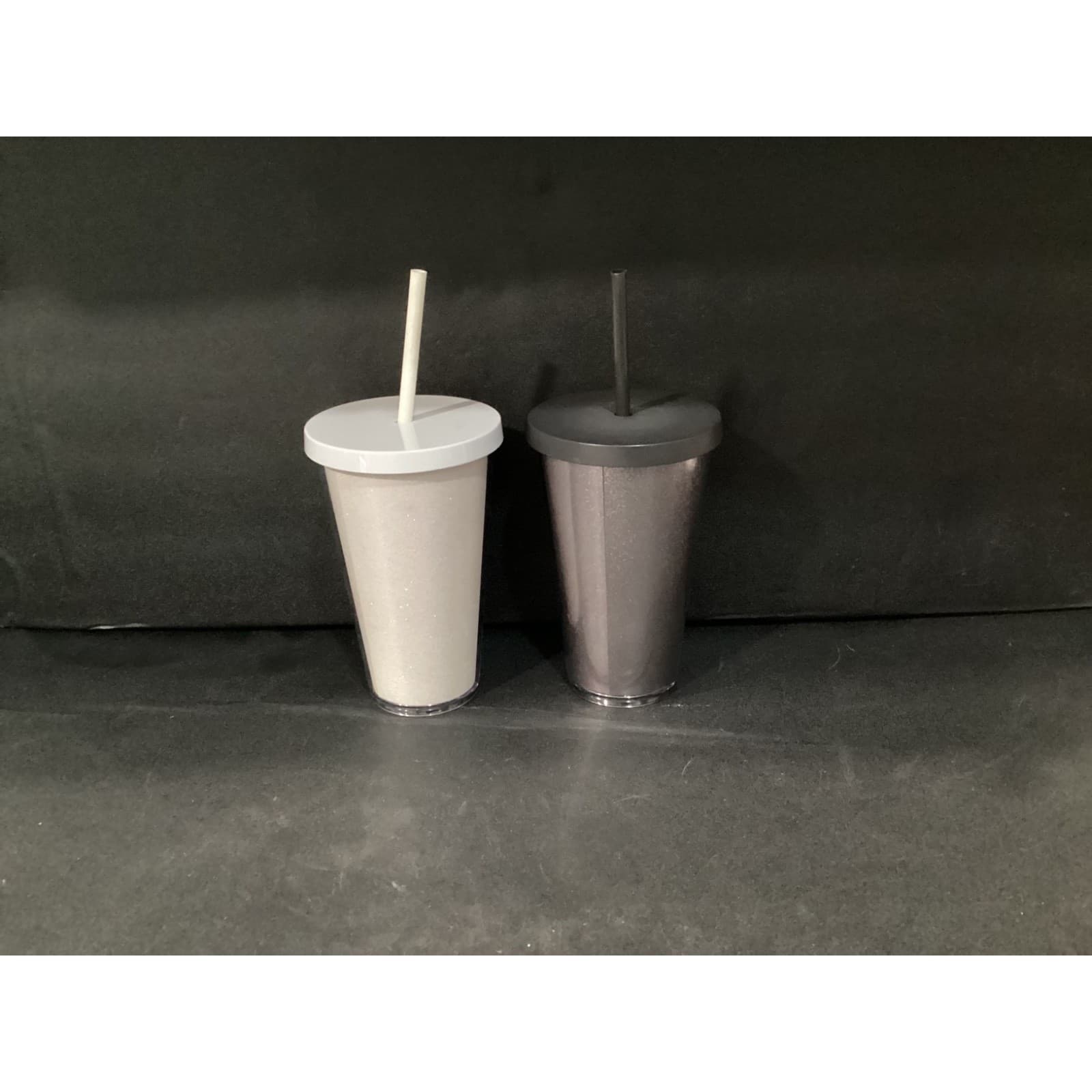 Starbucks Grande White Glitter & Silver Glitter Black Coffee Cup Tumblers 16 oz - Thumbnail 10