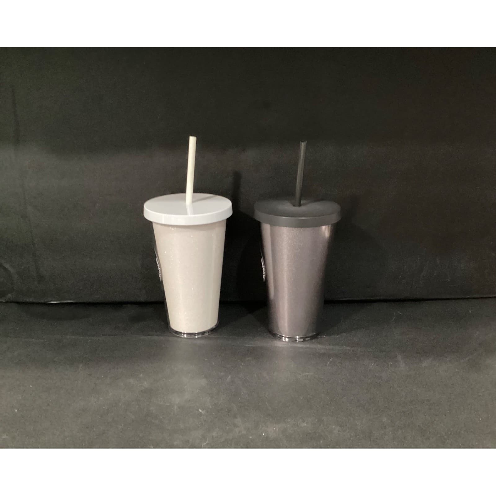 Starbucks Grande White Glitter & Silver Glitter Black Coffee Cup Tumblers 16 oz - Thumbnail 11