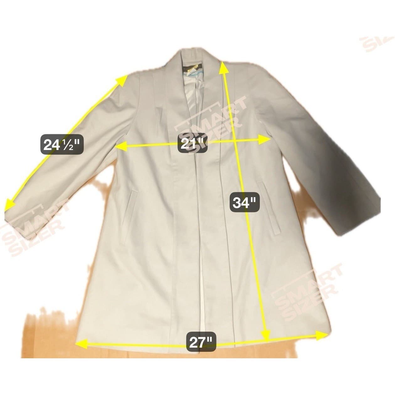 Harve Benard by Benard Holtzman Light Gray Shawl Collar Coat, Woman's Size 8 - Thumbnail 2