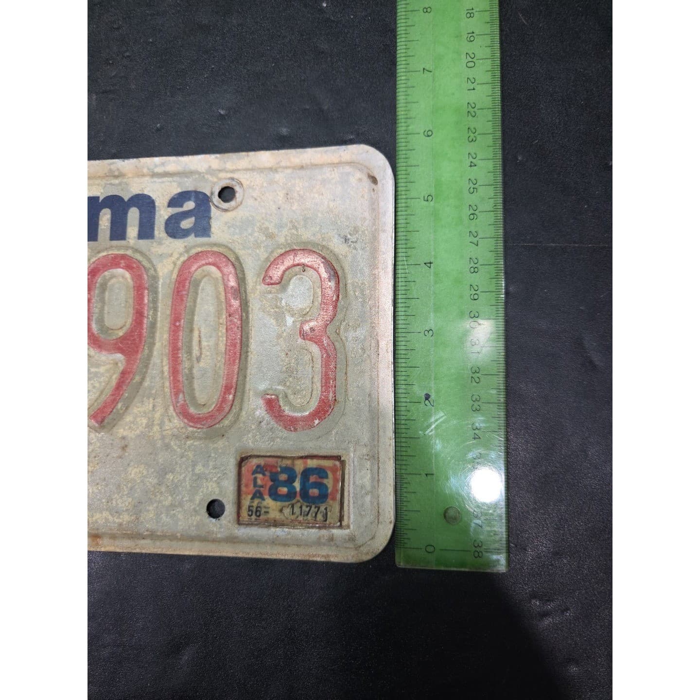 Alabama License Plate 56B 1903, Heart of Dixie, Vintage 1986 Metal - Thumbnail 5