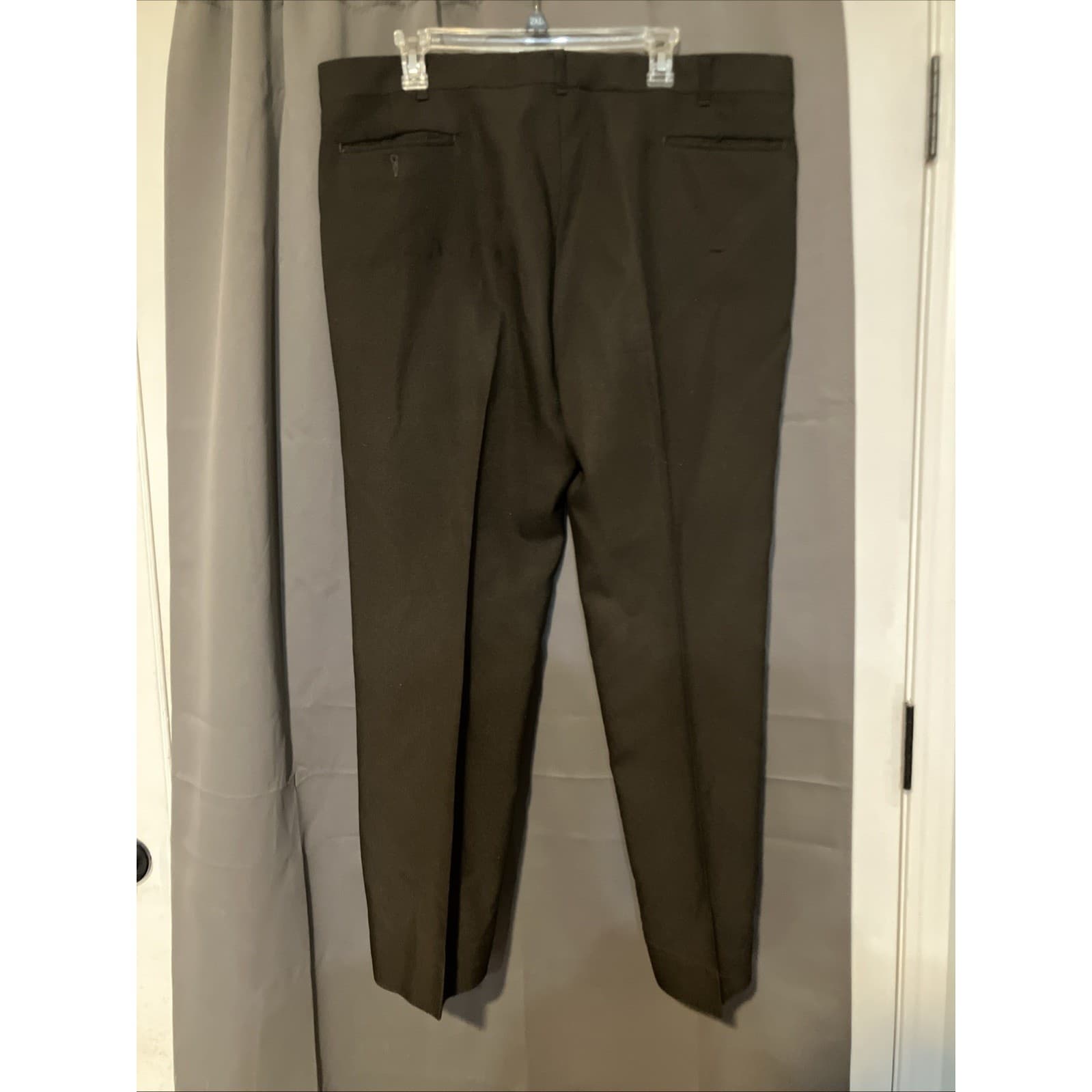 Haggar Brown Vintage Straight Leg Dress Pants, Flat Front Slacks, Woman's 2XL - Thumbnail 4