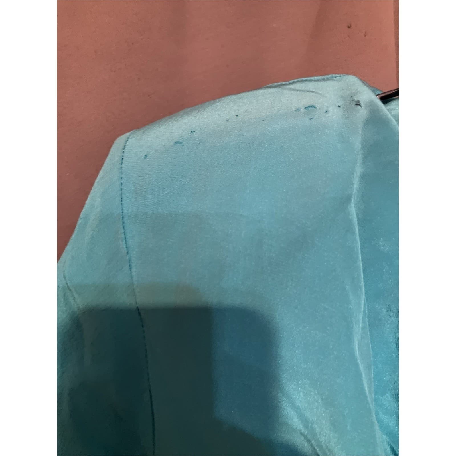 Nicole Blake Petites Blue Vintage Short Sleeve Button Back Blouse, Woman's 12P - Thumbnail 8