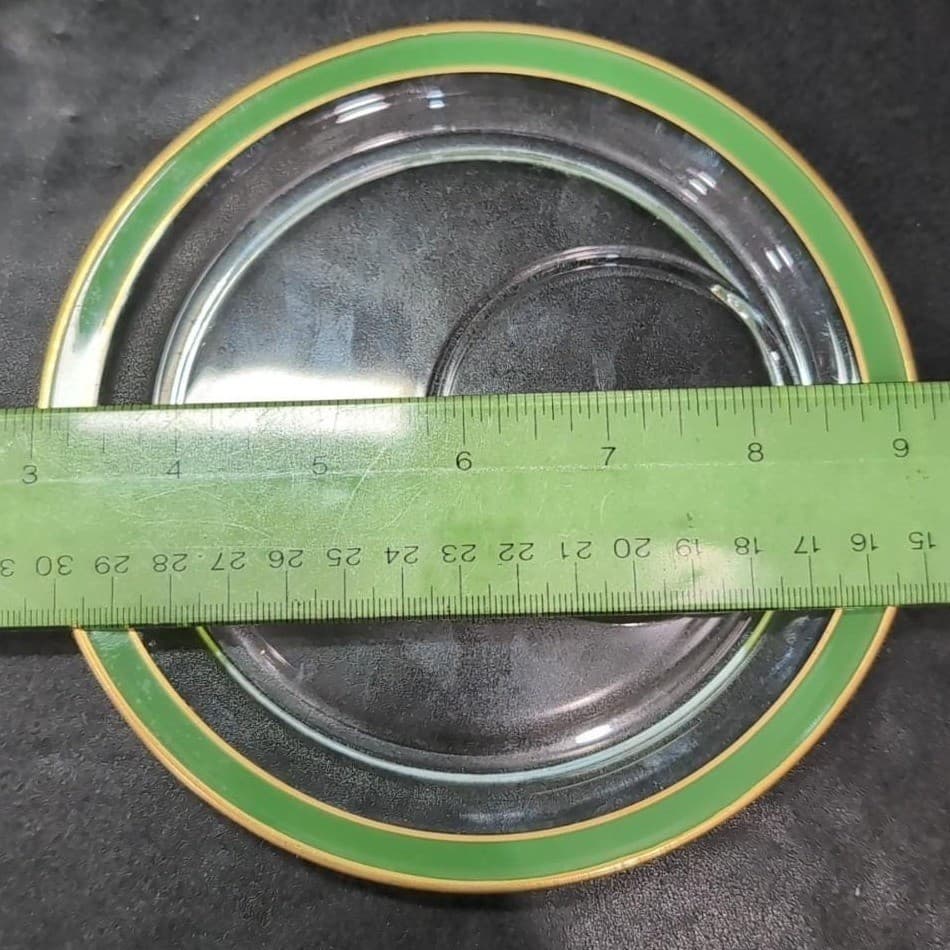 Mid-Century Modern Snack Plates, Set of 4, Vintage Gold Trim Decor, Tableware - Thumbnail 10