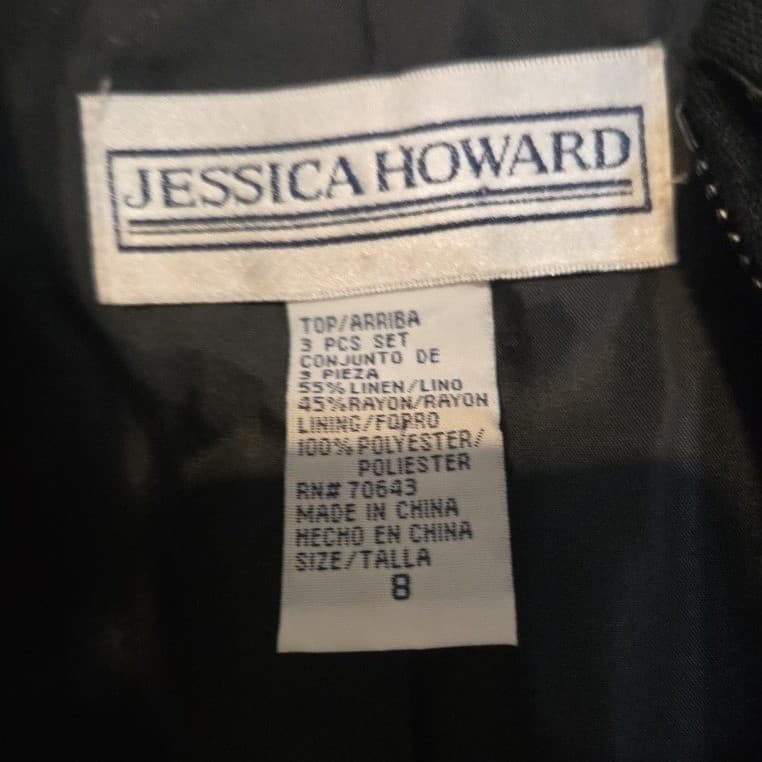 Jessica Howard Black Cream Jacket and Shell Top, 2 Piece Set, Women's Size 8 - Thumbnail 10