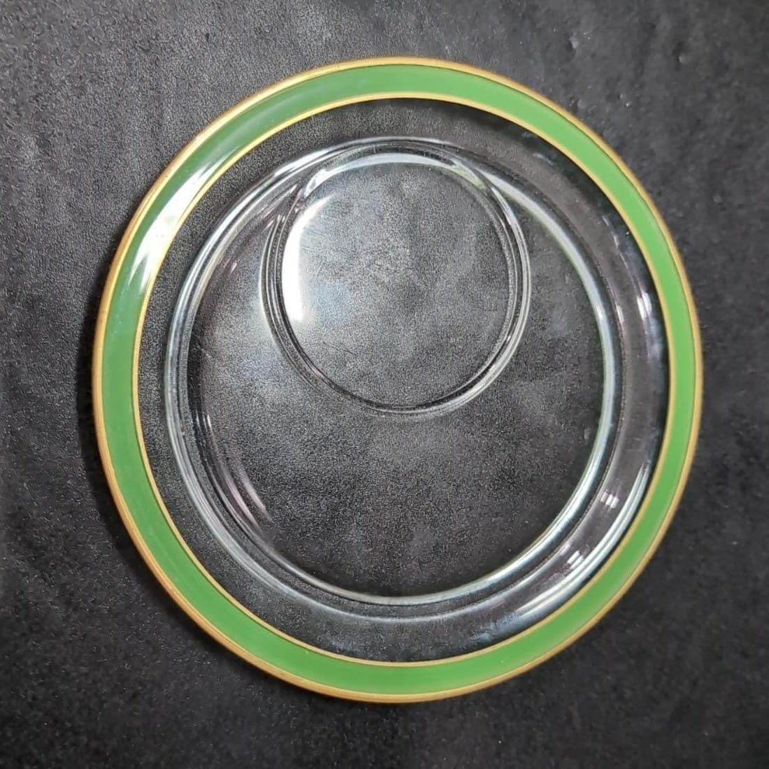 Mid-Century Modern Snack Plates, Set of 4, Vintage Gold Trim Decor, Tableware - Thumbnail 6