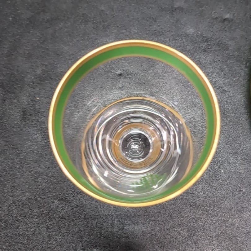 Mid-Century Modern Snack Plates, Set of 4, Vintage Gold Trim Decor, Tableware - Thumbnail 8