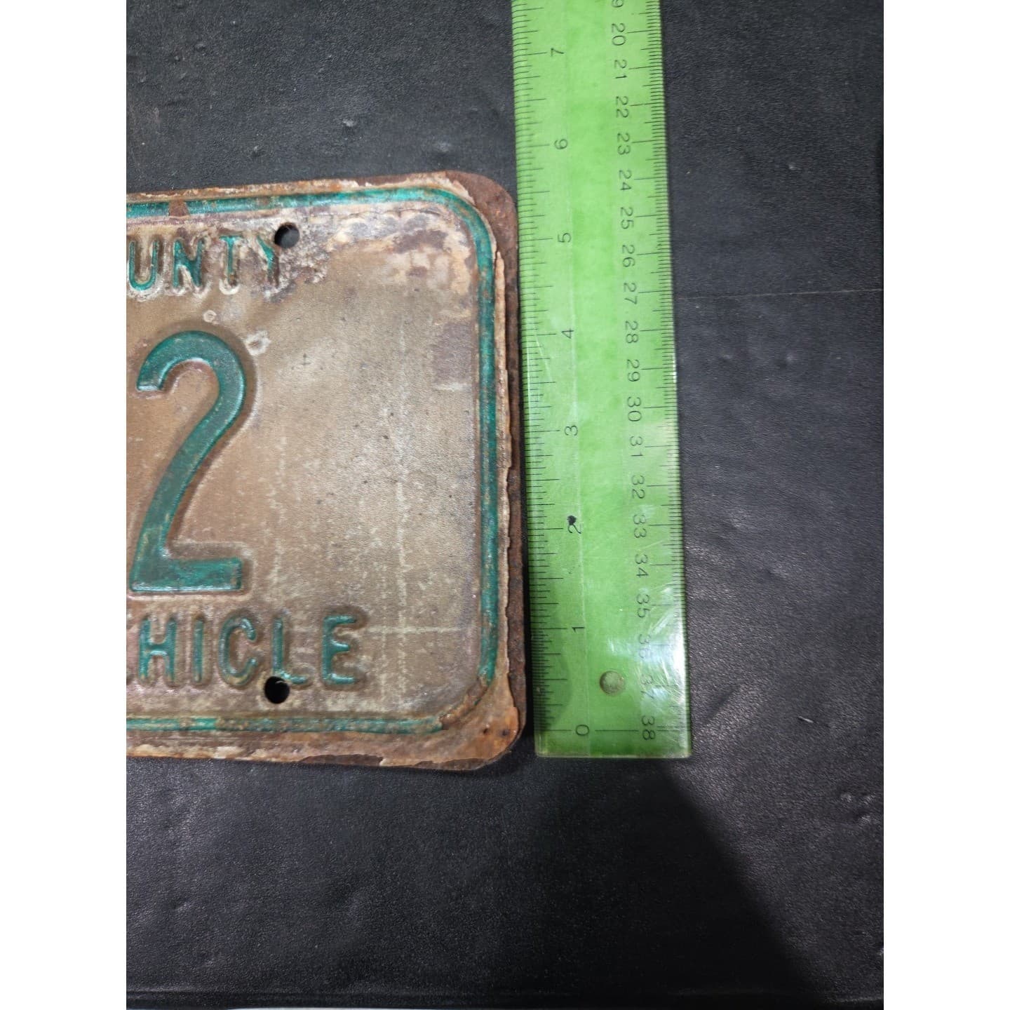 Lagrange County Indiana Non-Motor Vehicle License Plate 2092, Vintage Rust 1986 - Thumbnail 5