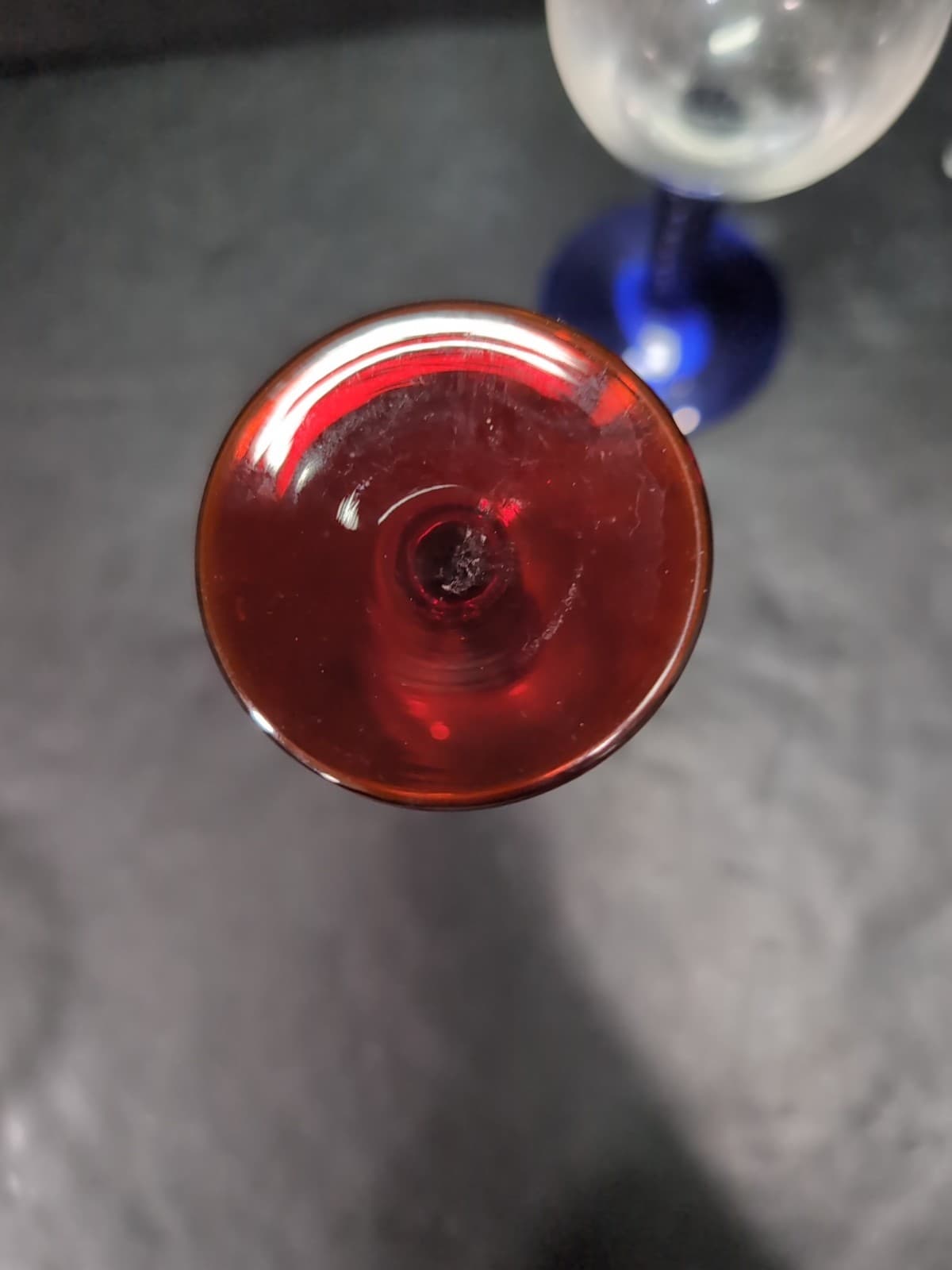 Bombay Twisted Stem Cordials, Cobalt Blue and Ruby Red Glasses, Vtg Shot Glasses - Thumbnail 7