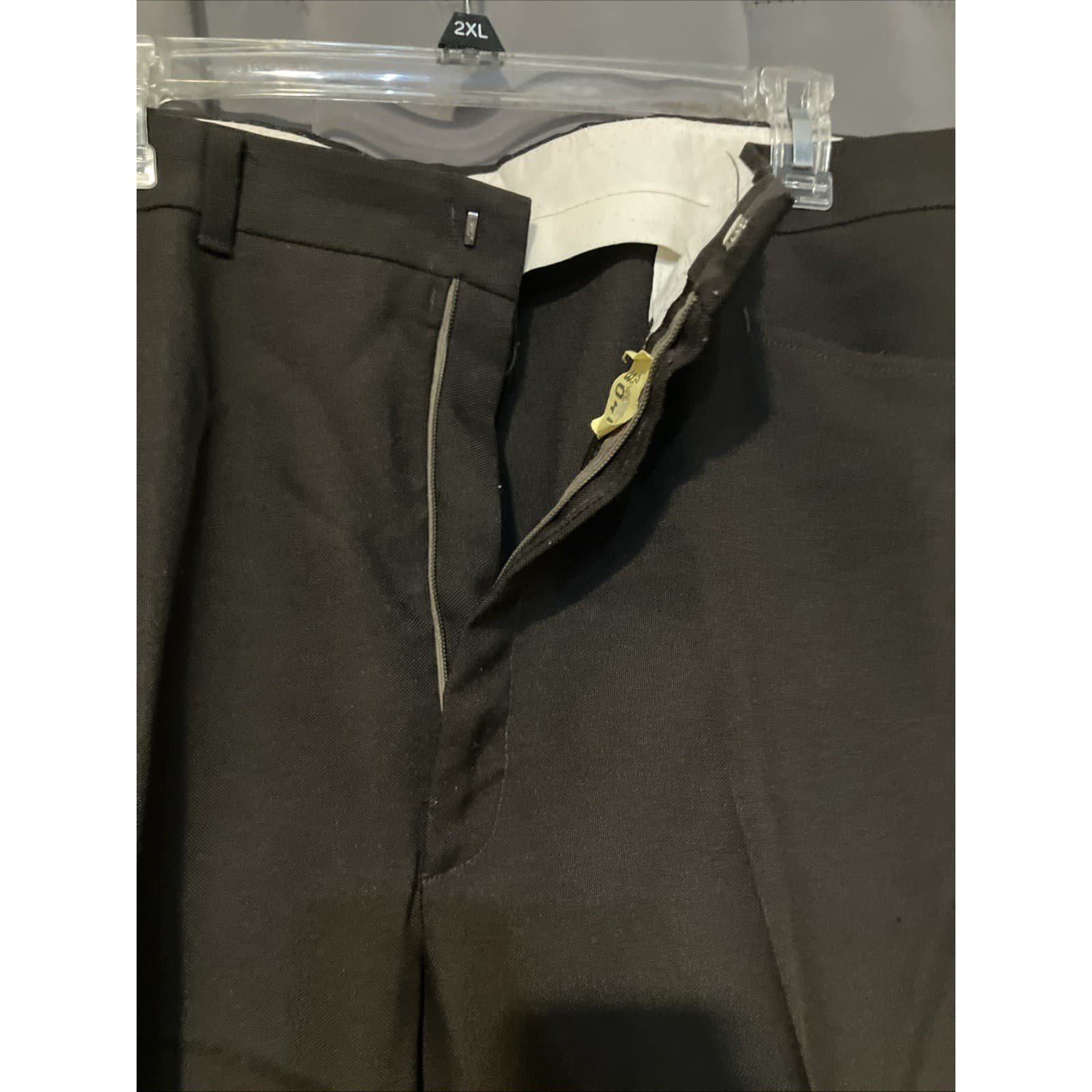 Haggar Brown Vintage Straight Leg Dress Pants, Flat Front Slacks, Woman's 2XL - Thumbnail 5