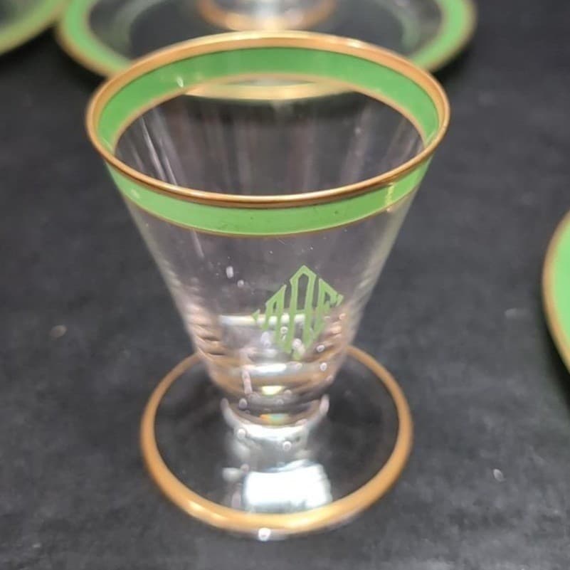 Mid-Century Modern Snack Plates, Set of 4, Vintage Gold Trim Decor, Tableware - Thumbnail 7