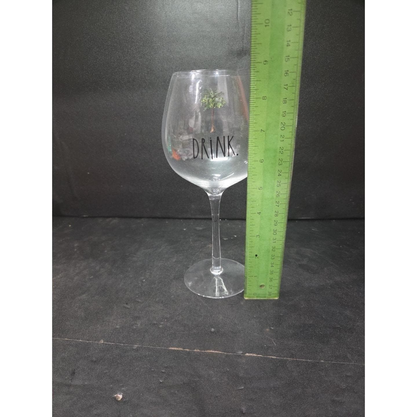 Rae Dunn Palm Tree Wine Glass, Large 22oz Balloon Stemware Tropical Beachy Decor - Thumbnail 8