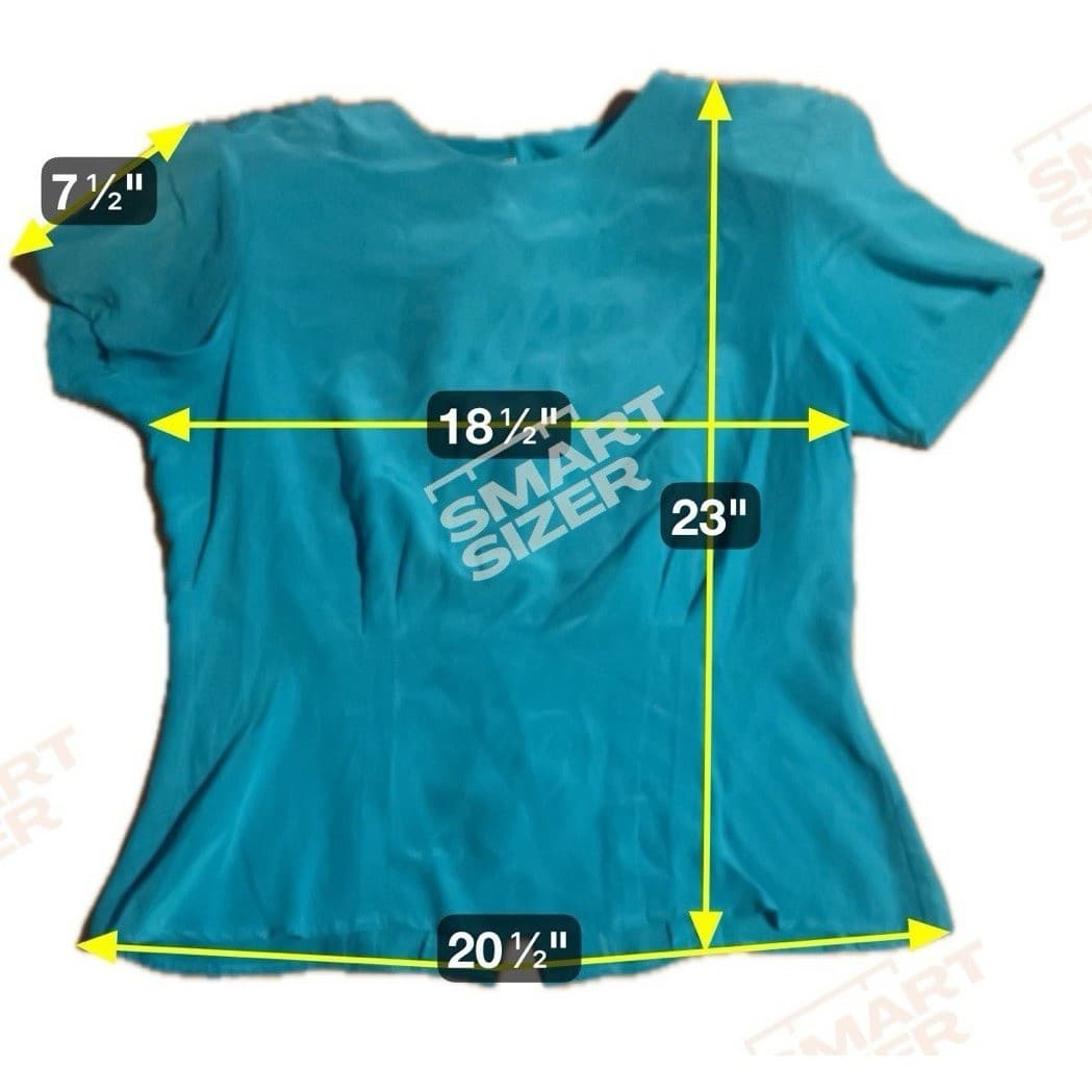 Nicole Blake Petites Blue Vintage Short Sleeve Button Back Blouse, Woman's 12P - Thumbnail 2