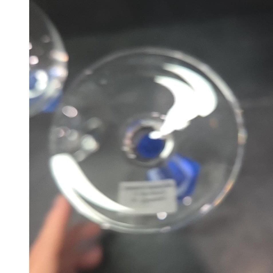 Riverside Studios Handmade Wine Glasses, Set of 2, Cobalt Blue Ice Stemware - Thumbnail 8