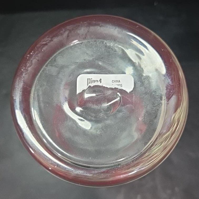 Pier 1 Imports Red Swirline Glass Vase, Vintage Handcrafted Flower Display, Flaw - Thumbnail 8