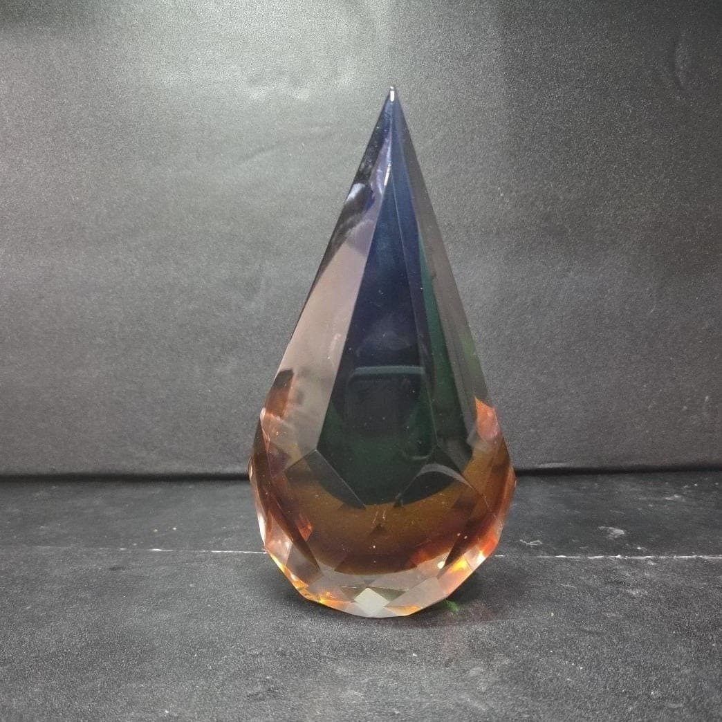 Alessandro Mandruzzato Italian Murano Diamond Faceted Sommerso Glass Figurine - Thumbnail 4