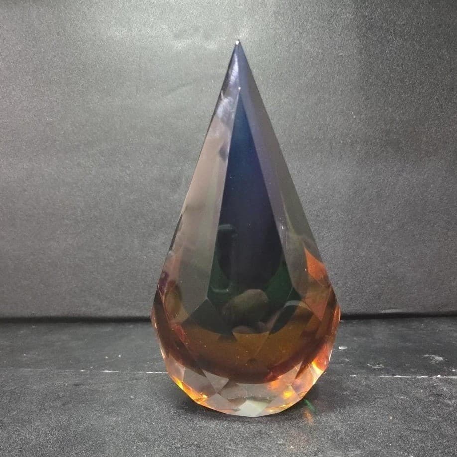 Alessandro Mandruzzato Italian Murano Diamond Faceted Sommerso Glass Figurine - Thumbnail 2