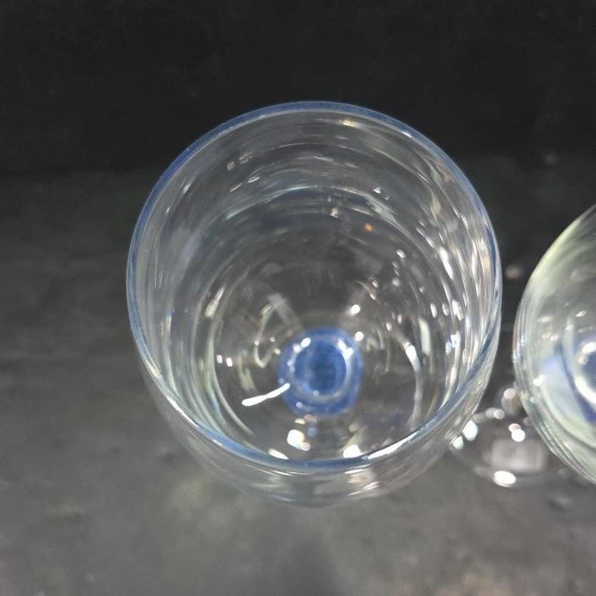 Riverside Studios Handmade Wine Glasses, Set of 2, Cobalt Blue Ice Stemware - Thumbnail 7