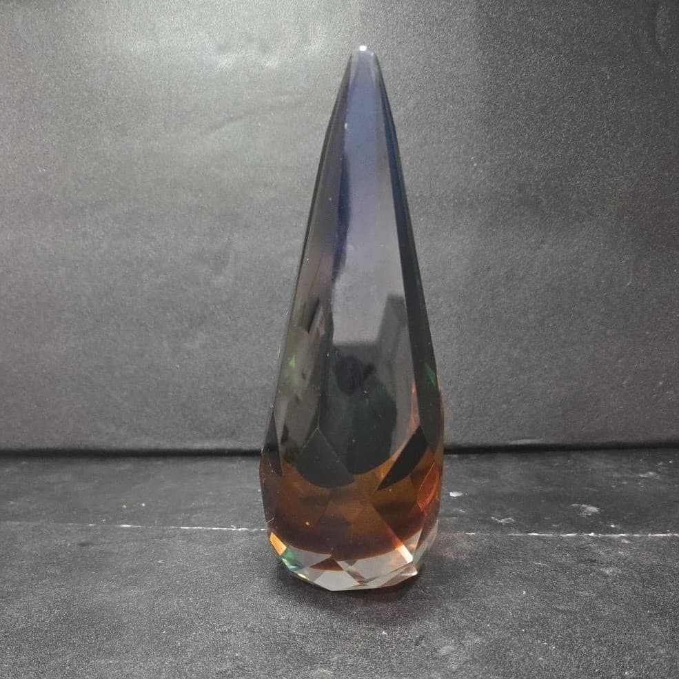 Alessandro Mandruzzato Italian Murano Diamond Faceted Sommerso Glass Figurine - Thumbnail 5