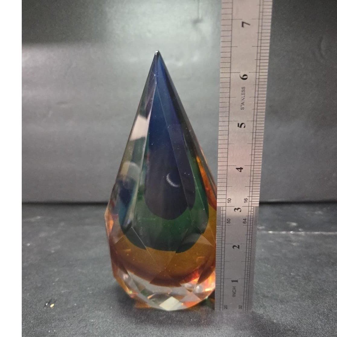 Alessandro Mandruzzato Italian Murano Diamond Faceted Sommerso Glass Figurine - Thumbnail 8
