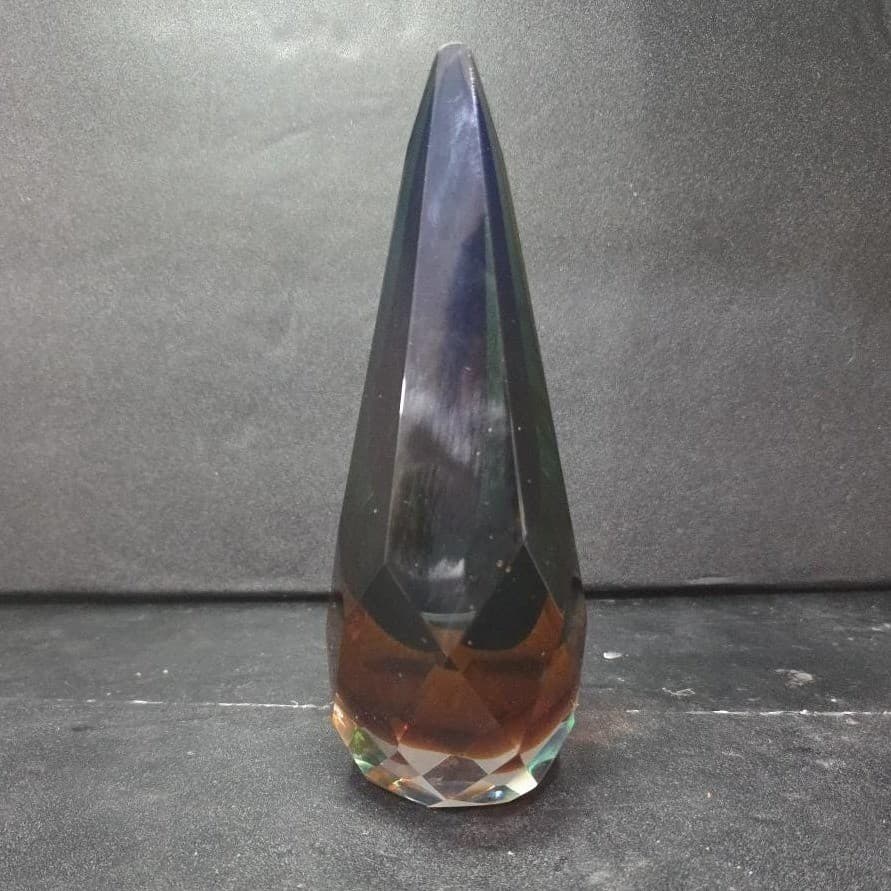 Alessandro Mandruzzato Italian Murano Diamond Faceted Sommerso Glass Figurine - Thumbnail 3