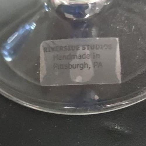 Riverside Studios Handmade Wine Glasses, Set of 2, Cobalt Blue Ice Stemware - Thumbnail 9