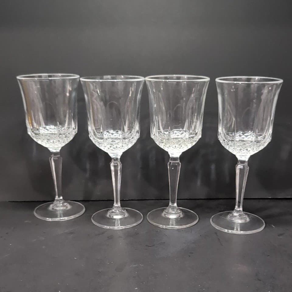 Cristal d'Arques Longchamp Wine Glasses, Set of 4, Replacement Crystal Goblets - Thumbnail 2