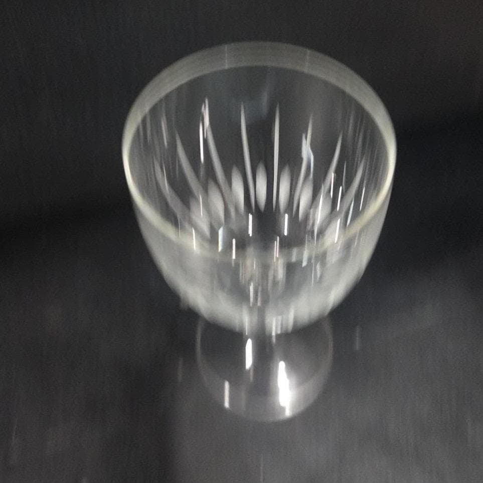 Floral Etched Wine Goblet, Vintage Leaf & Line Pattern, Clear Stemware Drinkware - Thumbnail 6