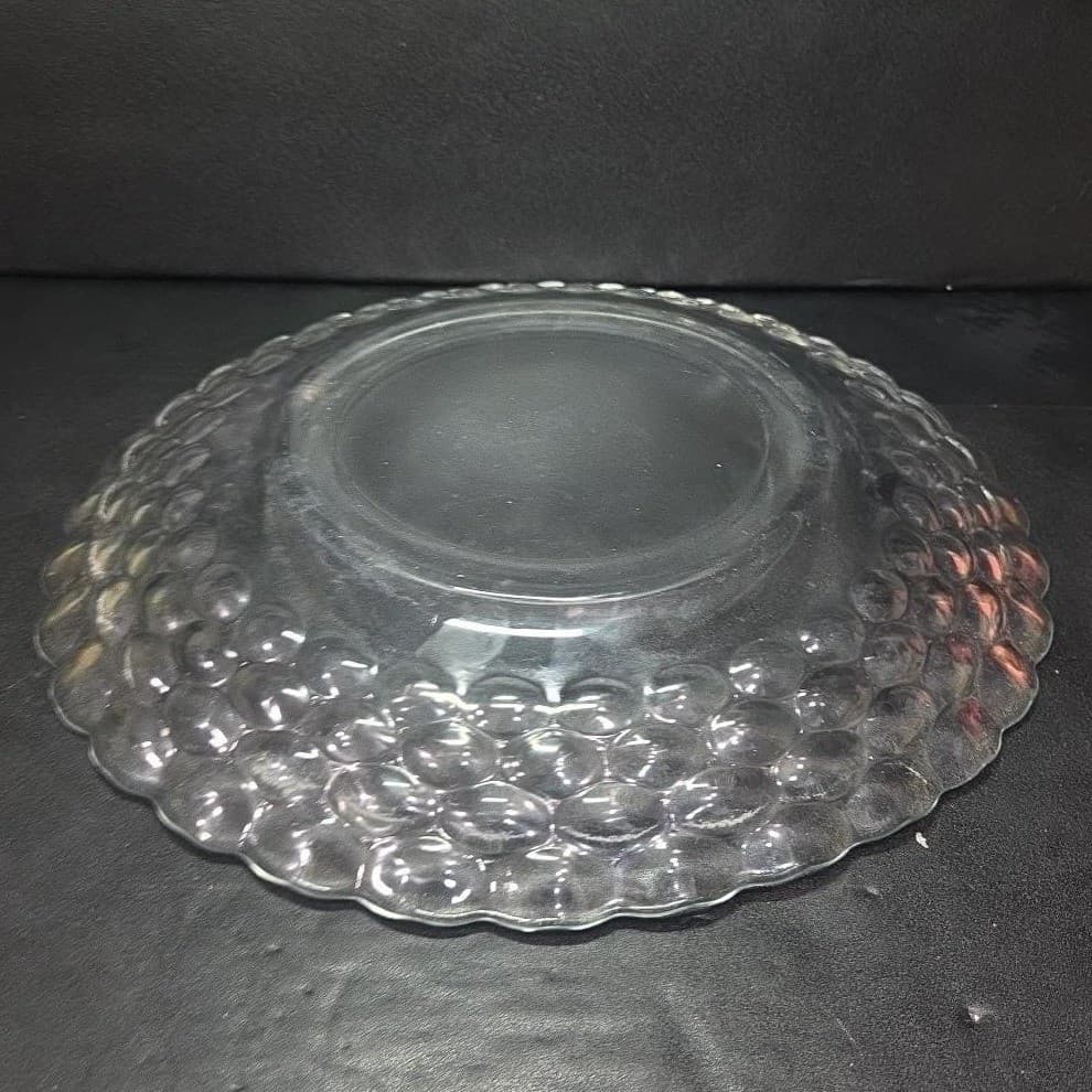 EAPG Bubble Clear Glass Chop Plate, Vtg Honeycomb Serving Platter, Centerpiece - Thumbnail 8