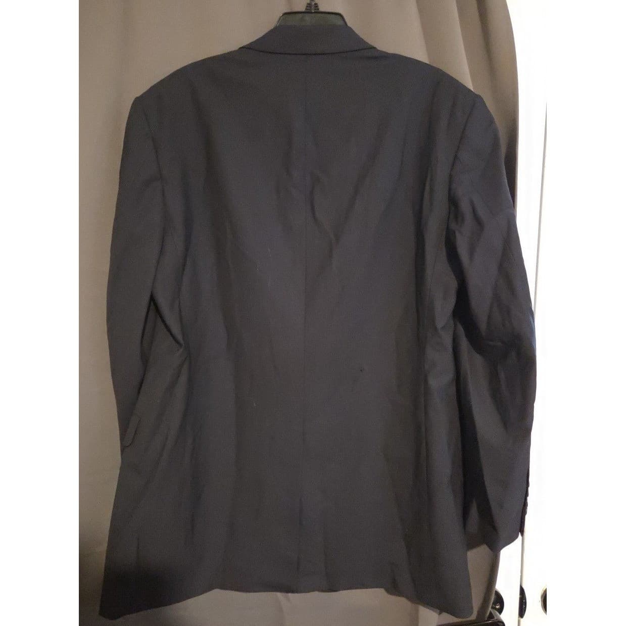 Brooks Brothers 346 Navy Blue Wool Stretch 3 Button Blazer, Men's 44L Sport Coat - Thumbnail 4