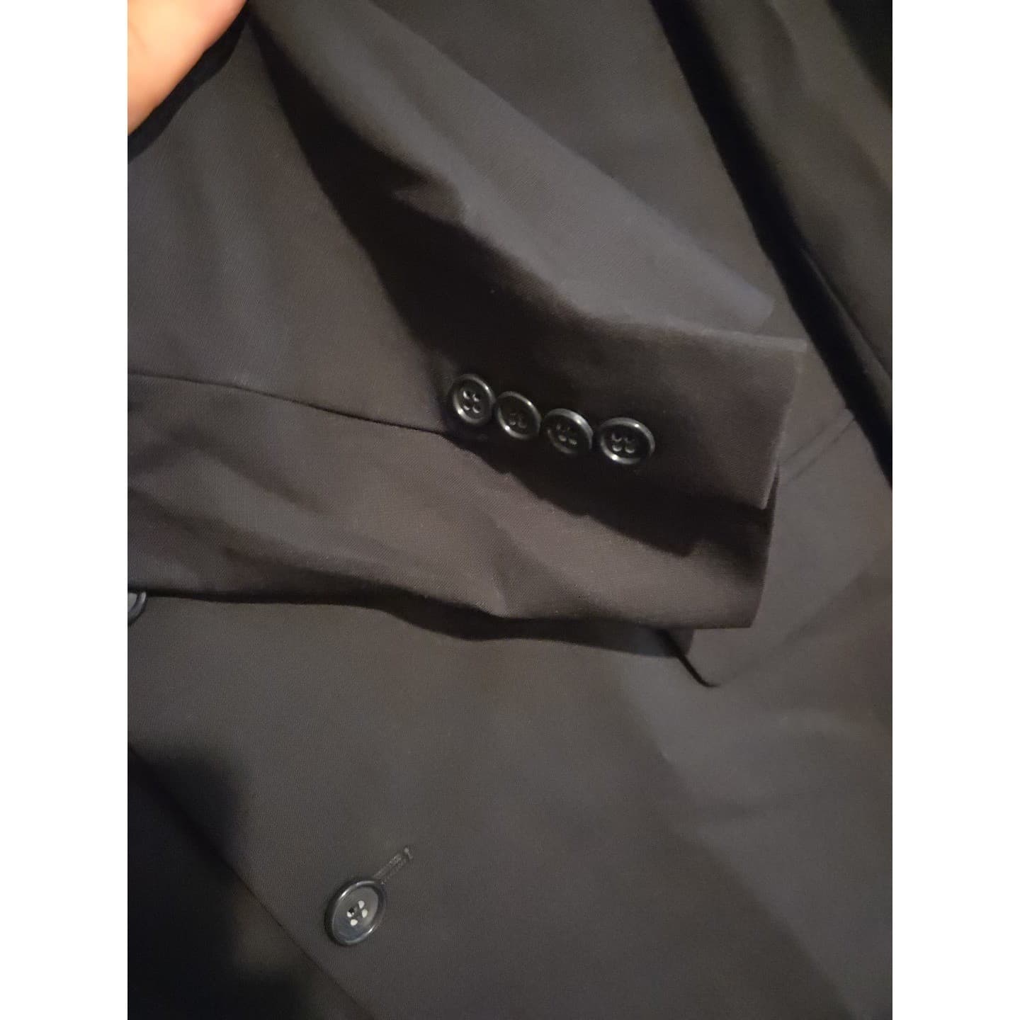 Brooks Brothers 346 Navy Blue Wool Stretch 3 Button Blazer, Men's 44L Sport Coat - Thumbnail 7