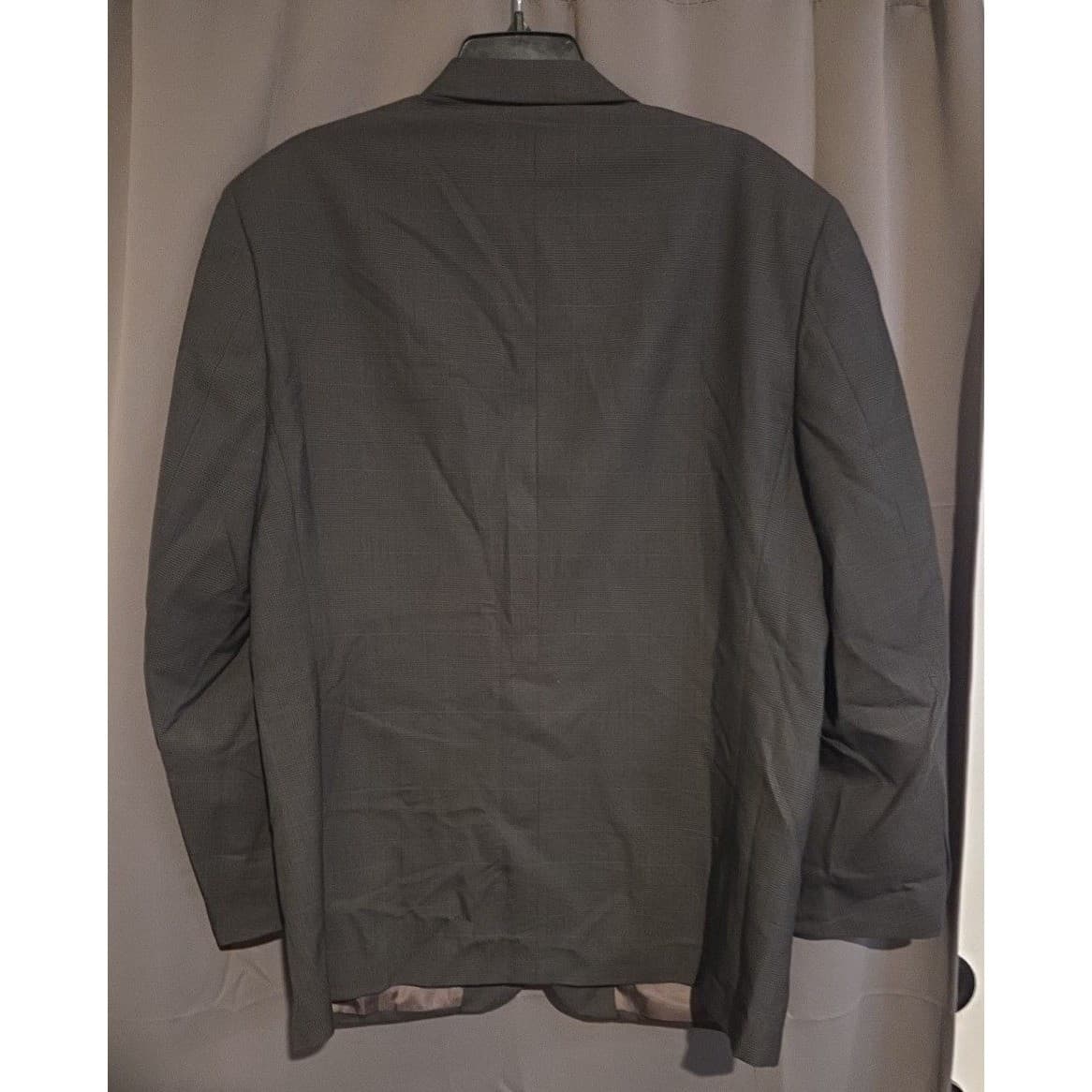 Hardy Amies Grey Glen Check Pure Wool Sport Coat, Men's 42R Two Button Blazer - Thumbnail 4