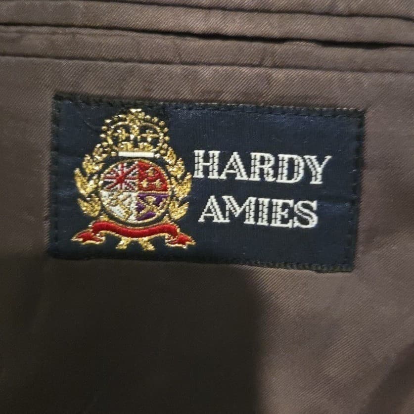 Hardy Amies Grey Glen Check Pure Wool Sport Coat, Men's 42R Two Button Blazer - Thumbnail 5
