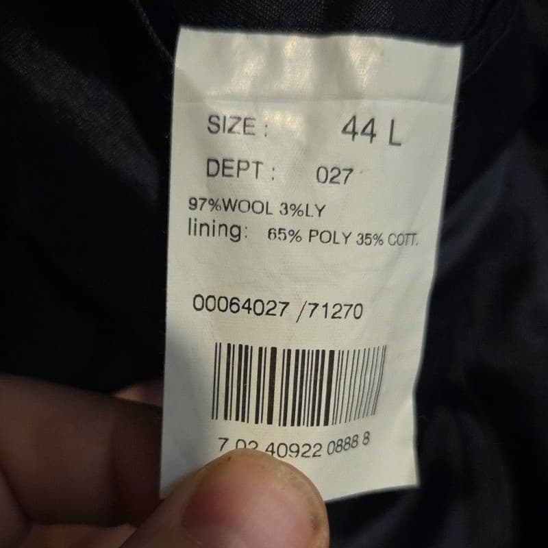 Brooks Brothers 346 Navy Blue Wool Stretch 3 Button Blazer, Men's 44L Sport Coat - Thumbnail 11