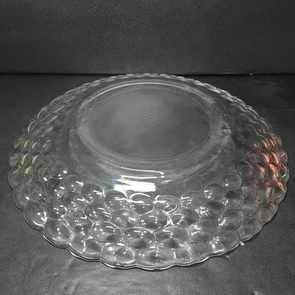 EAPG Bubble Clear Glass Chop Plate, Vtg Honeycomb Serving Platter, Centerpiece - Thumbnail 9