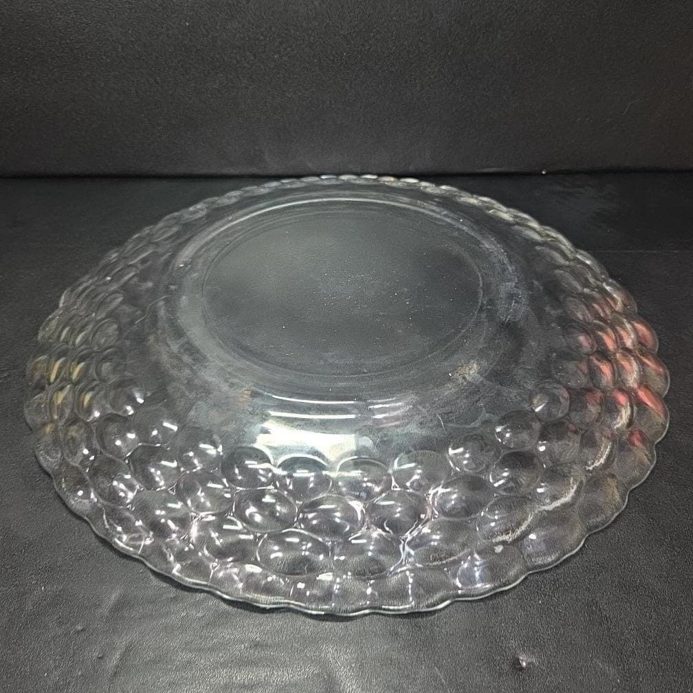 EAPG Bubble Clear Glass Chop Plate, Vtg Honeycomb Serving Platter, Centerpiece - Thumbnail 10