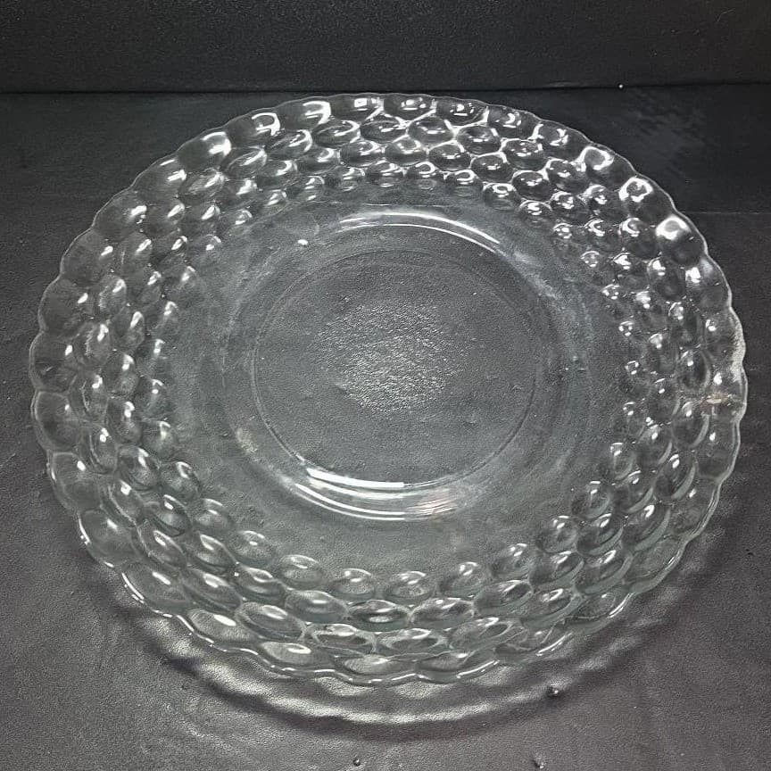 EAPG Bubble Clear Glass Chop Plate, Vtg Honeycomb Serving Platter, Centerpiece - Thumbnail 2