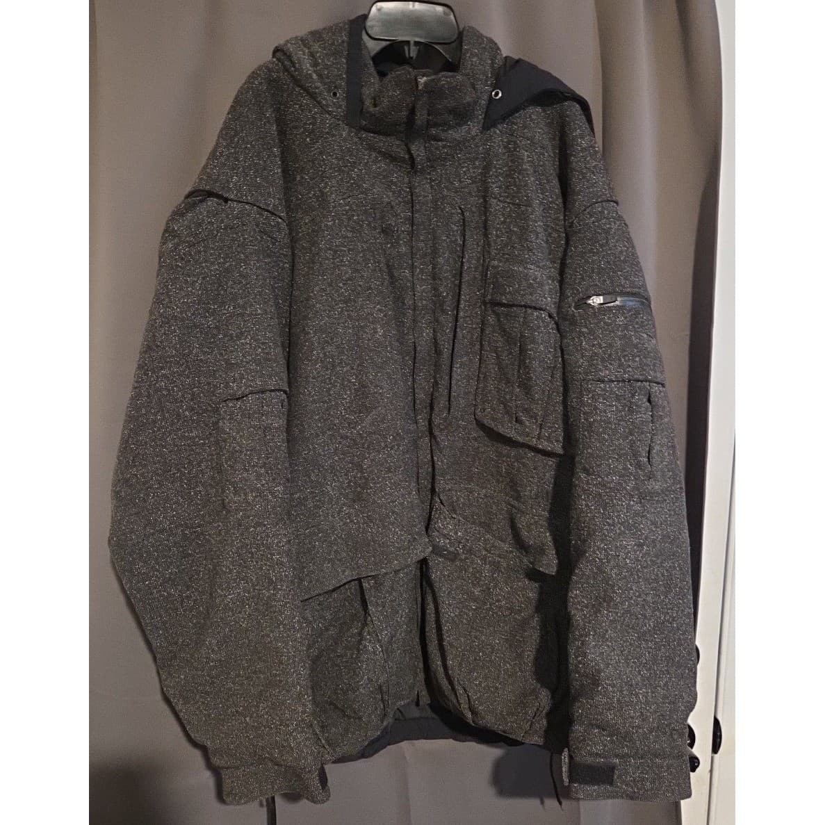 Obermeyer Alt 3 Hooded Ski Charcoal Gray Jacket, DuPont ComforMax Insulated L - Thumbnail 3
