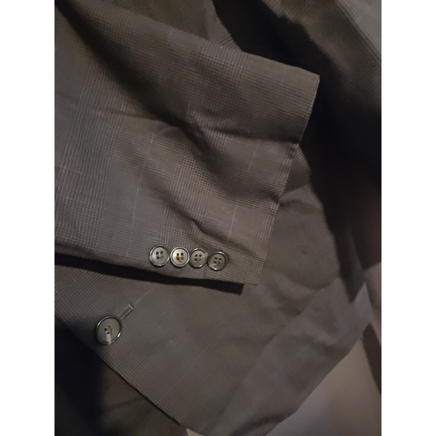 Hardy Amies Grey Glen Check Pure Wool Sport Coat, Men's 42R Two Button Blazer - Thumbnail 7