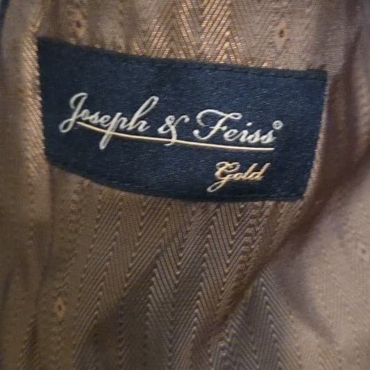 Joseph & Feiss Gold Plaid Brown Blazer, Men's 42R Sport Coat, Beige Jacket - Thumbnail 5