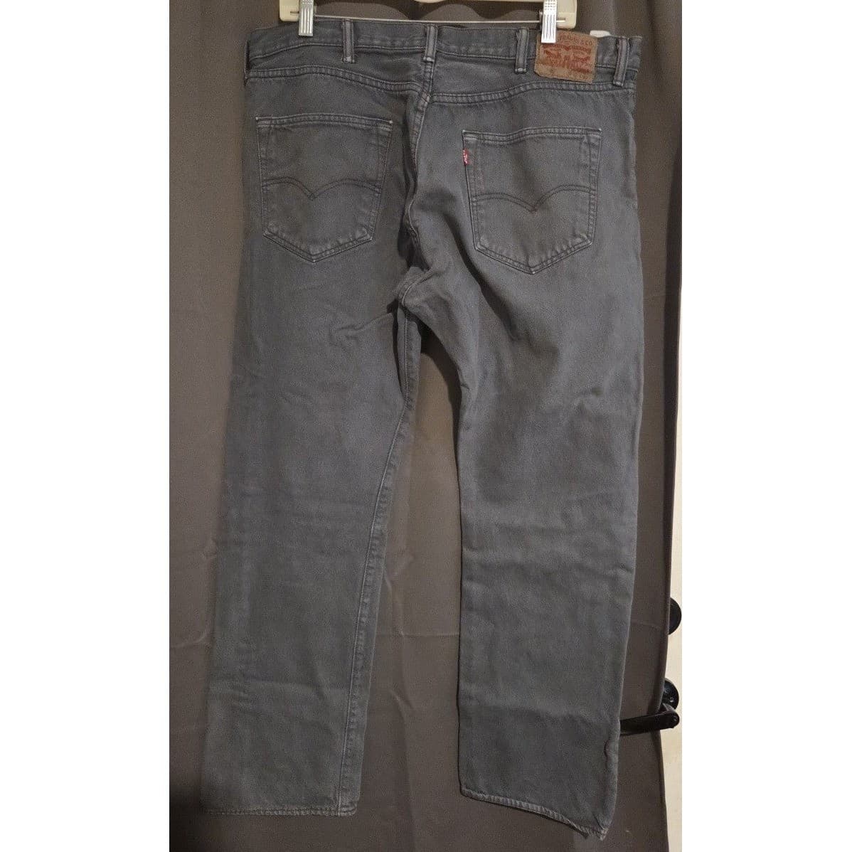 Levis 501 Original Fit Grey Straight Leg Button Fly Denim Jeans, Men's W38 L32 - Thumbnail 4