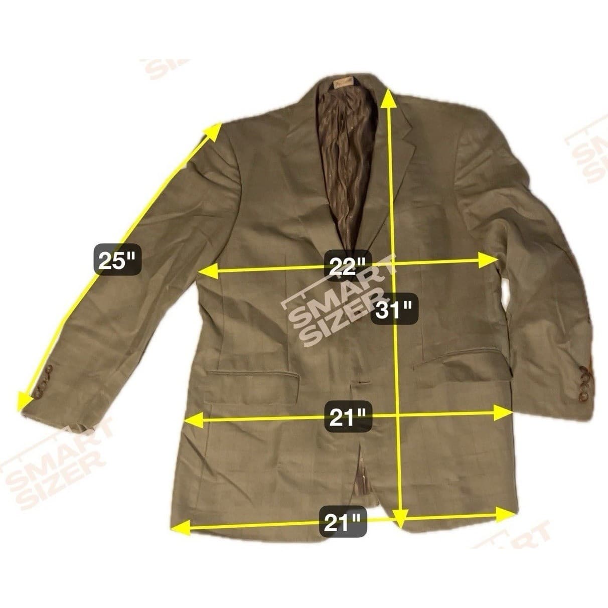 Joseph & Feiss Gold Plaid Brown Blazer, Men's 42R Sport Coat, Beige Jacket - Thumbnail 2