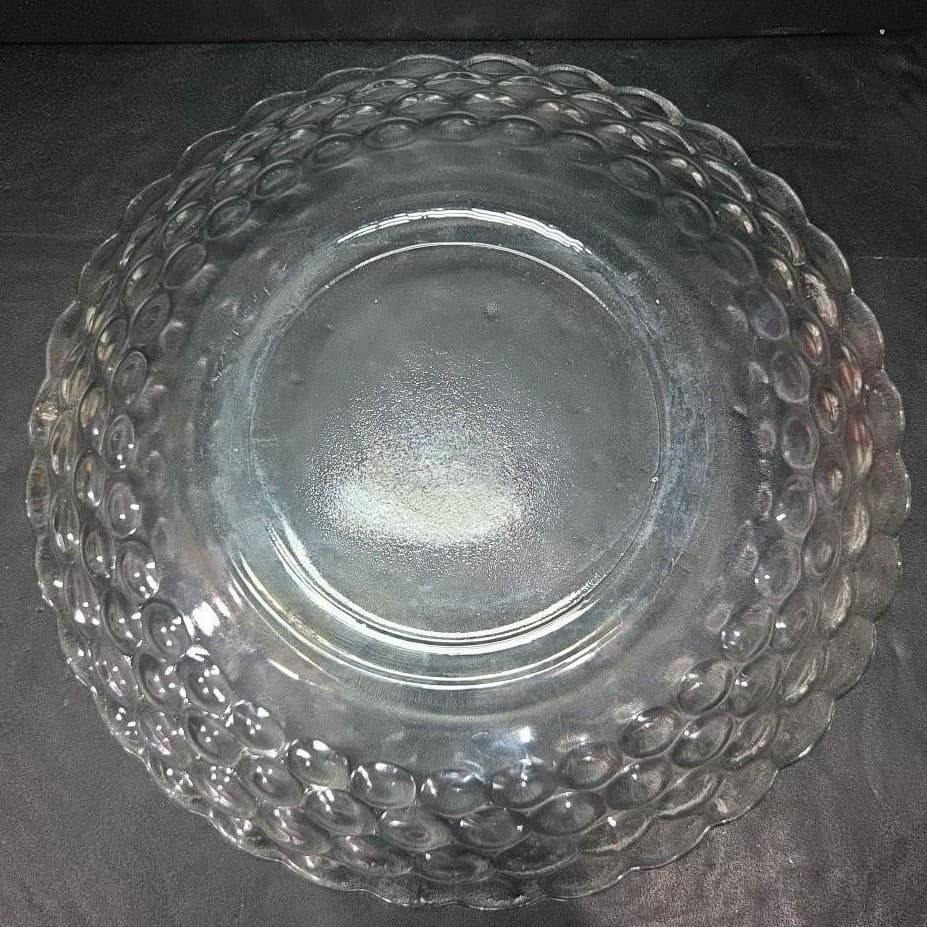 EAPG Bubble Clear Glass Chop Plate, Vtg Honeycomb Serving Platter, Centerpiece - Thumbnail 4
