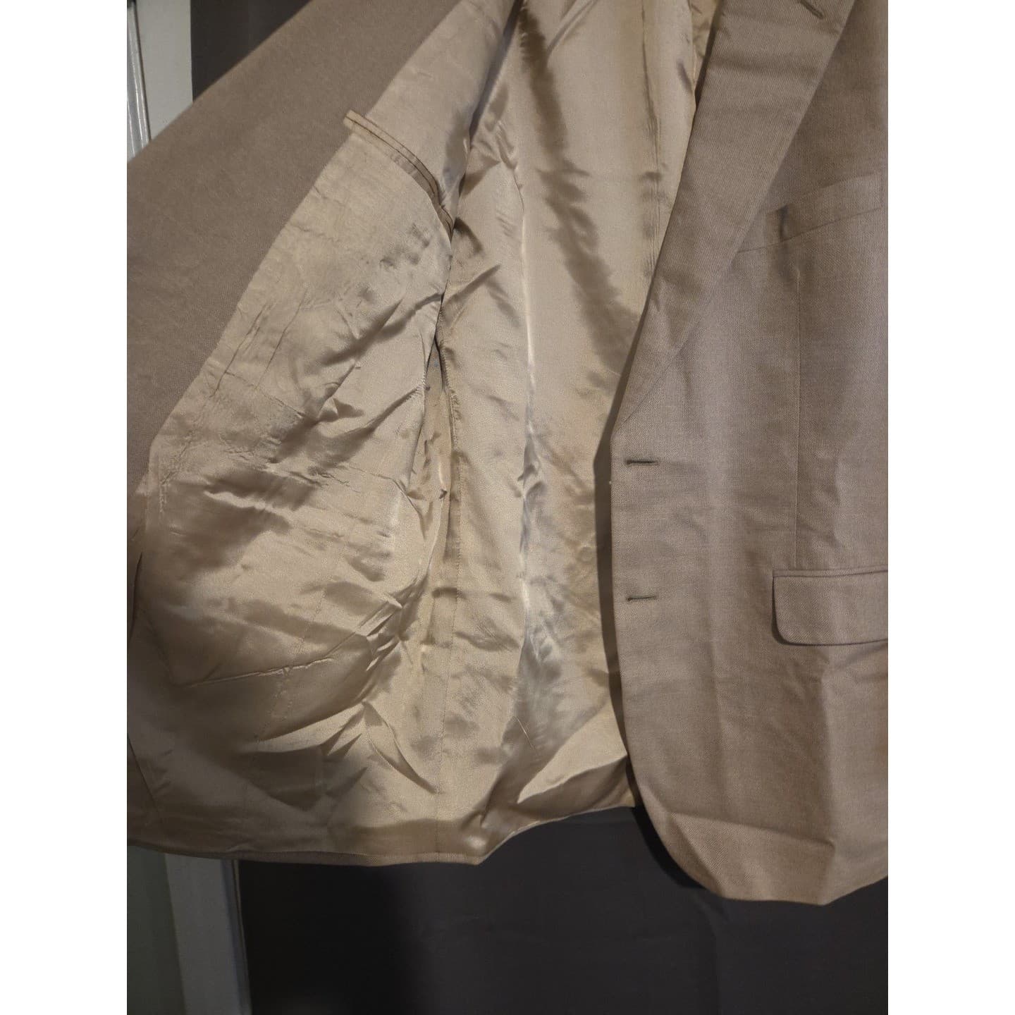 Brooks 346 Tan Wool Linen Blend 2-Button Sport Coat, Men's 41R Beige Blazer - Thumbnail 7