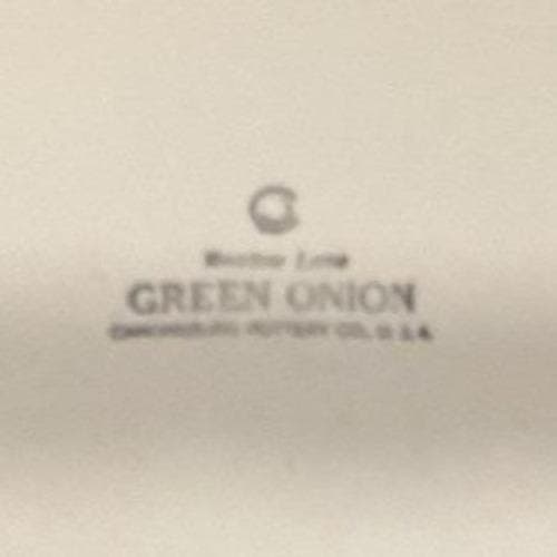 Canonsburg Pottery "Meadow Lane Green Onion" Dinner Plate, Vintage Pattern - Thumbnail 3