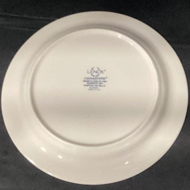 Lenox Chinastone Poppies On Blue Luncheon Plates, Set Of 2, Floral Dinnerware - Thumbnail 4